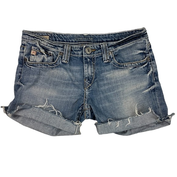 Big Star Pants - Women's Big Star Maddie 19 Cutoff Rolled Denim Shorts - Size 27R